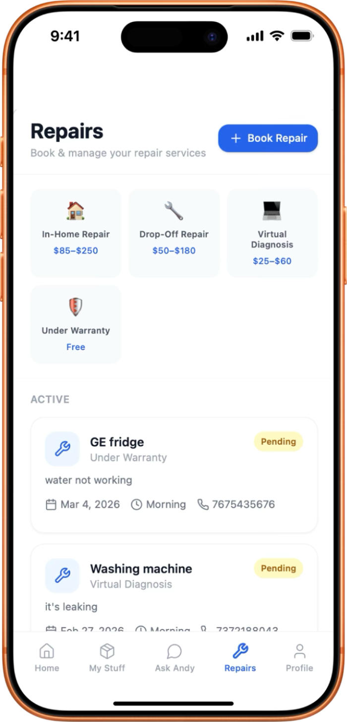 OwnWise repairs booking